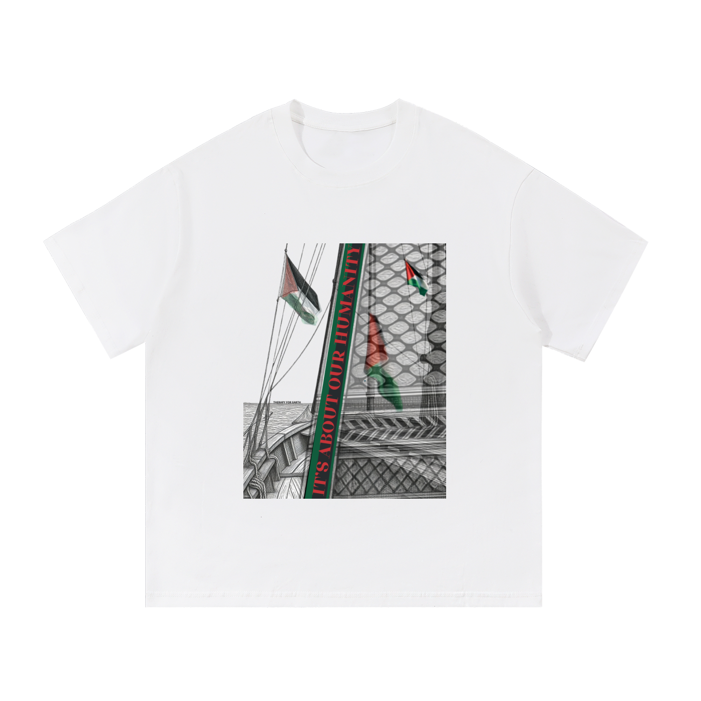 t-shirt lanc en soutien à gaza