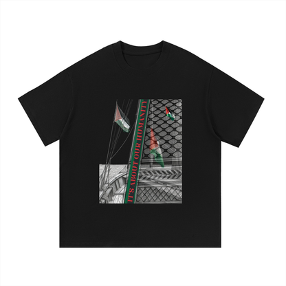 tee shirt noir en soutien à gaza therapy for earth
