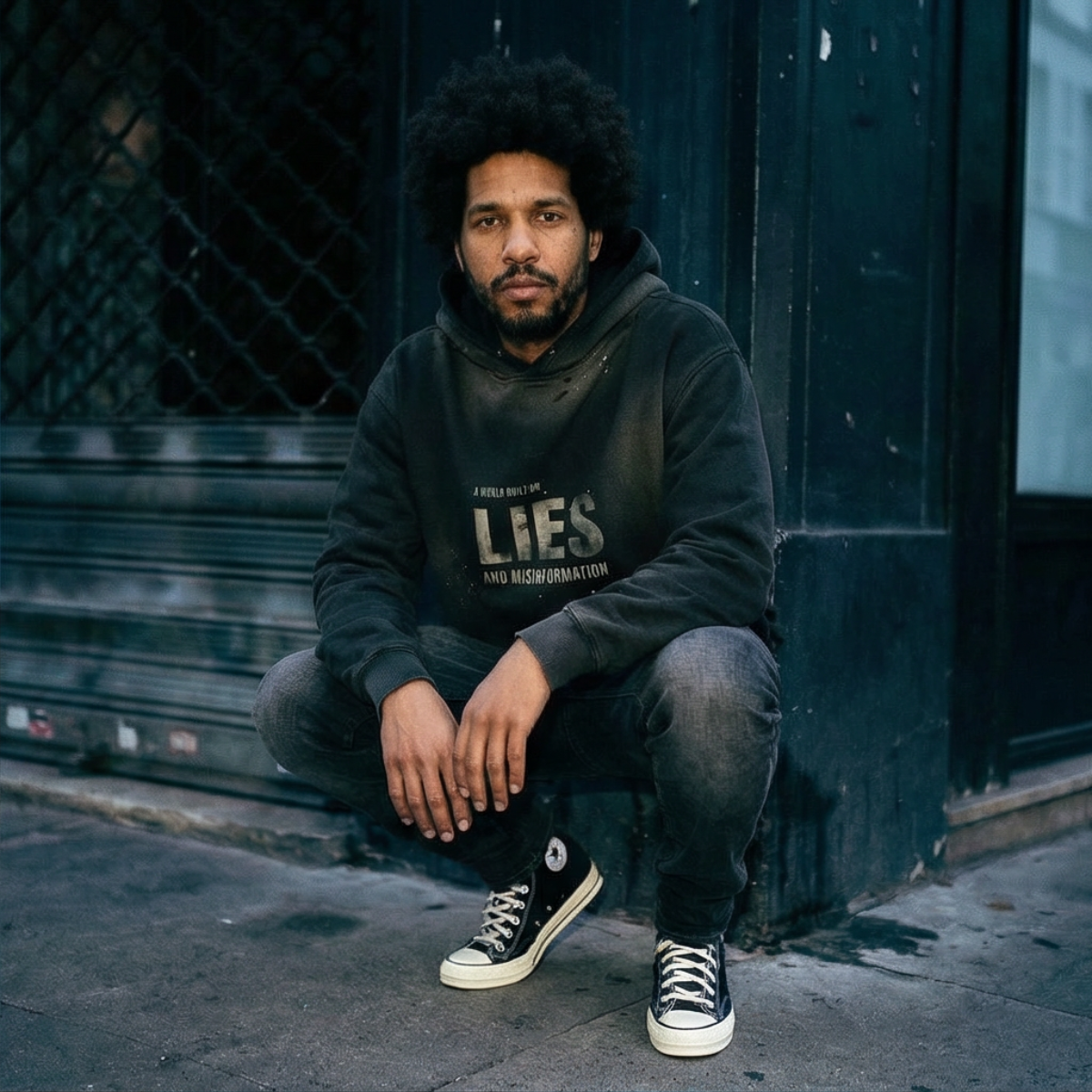 HOODIE POLAIRE DÉLAVÉ EFFET EFFILOCHÉ UNISEXE