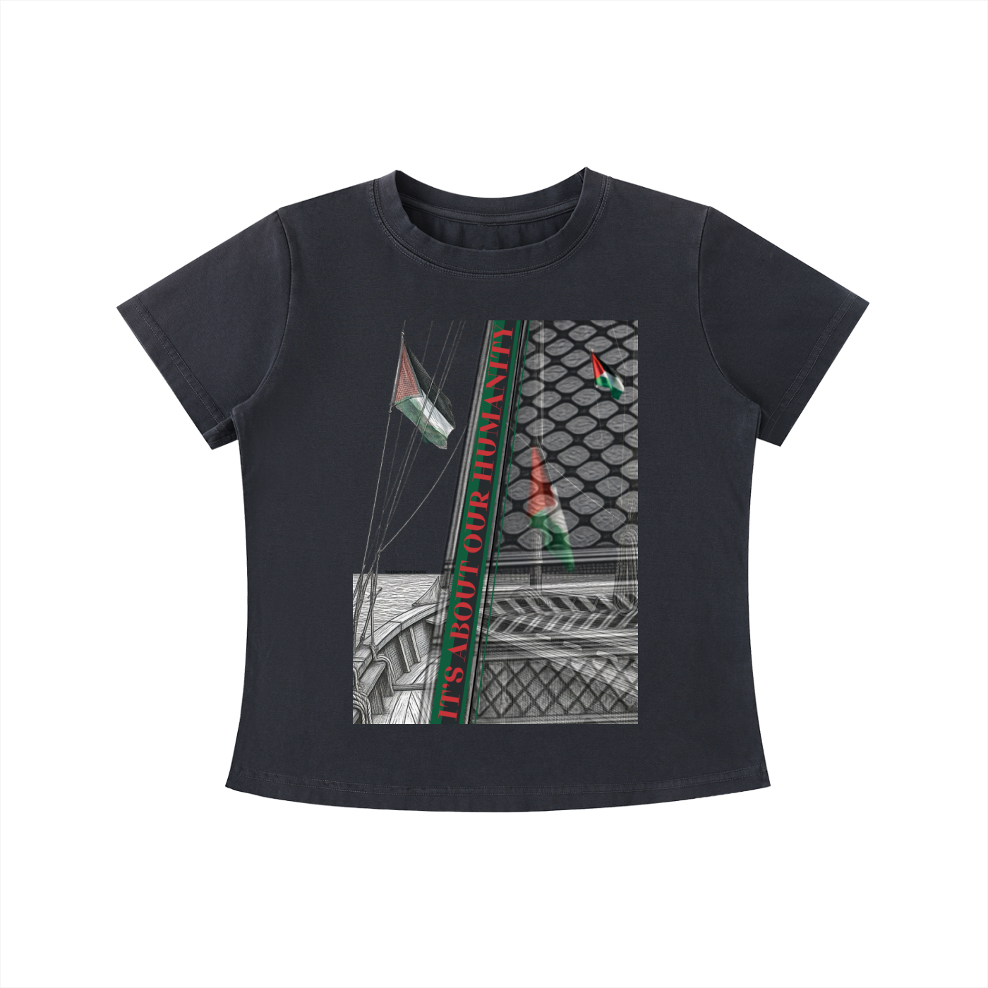 tshirt en coton noir therapy for earth 
