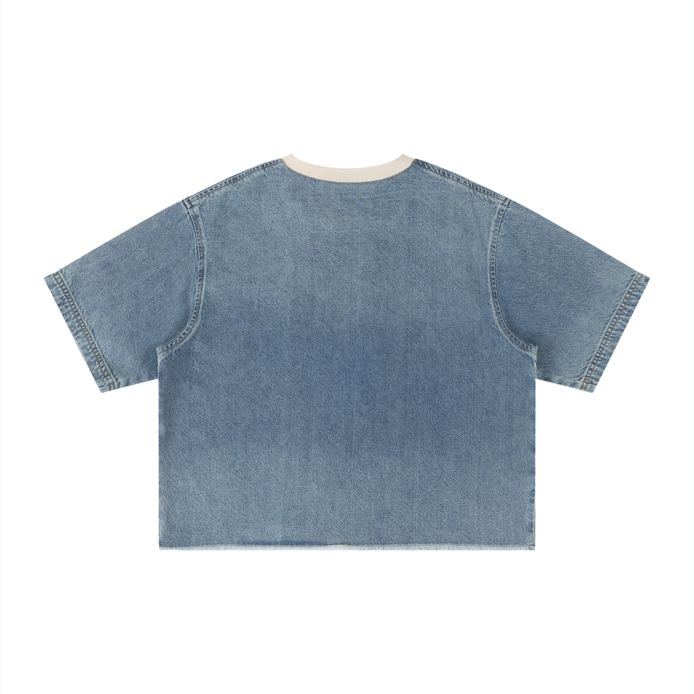 tshirt jean delave foncé ourlet brut unisexe dos